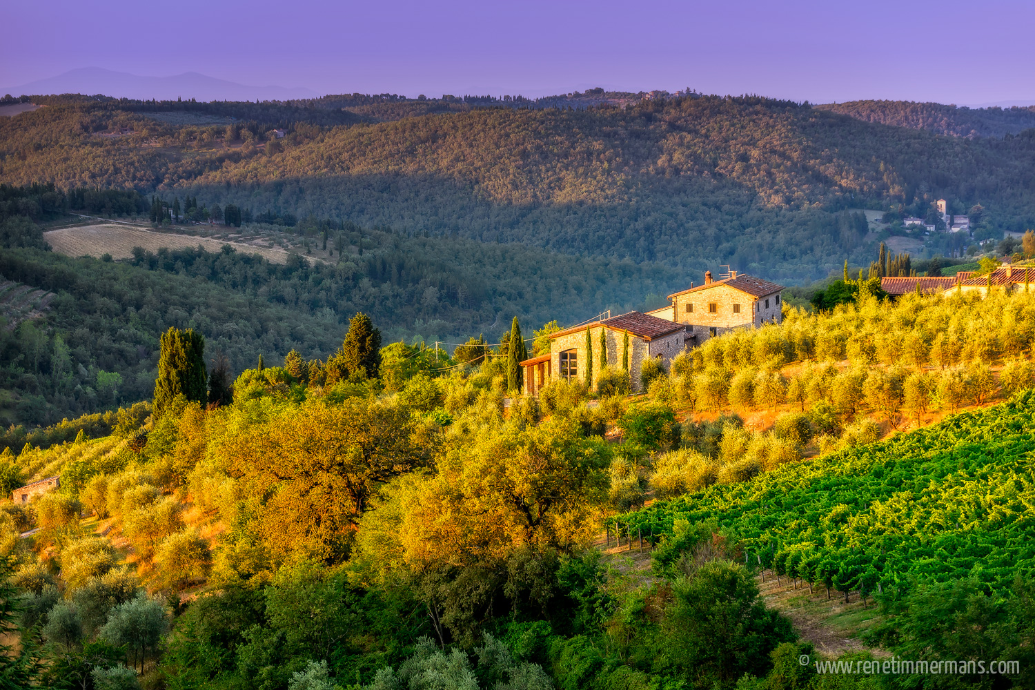 First sunbeams in Chianti